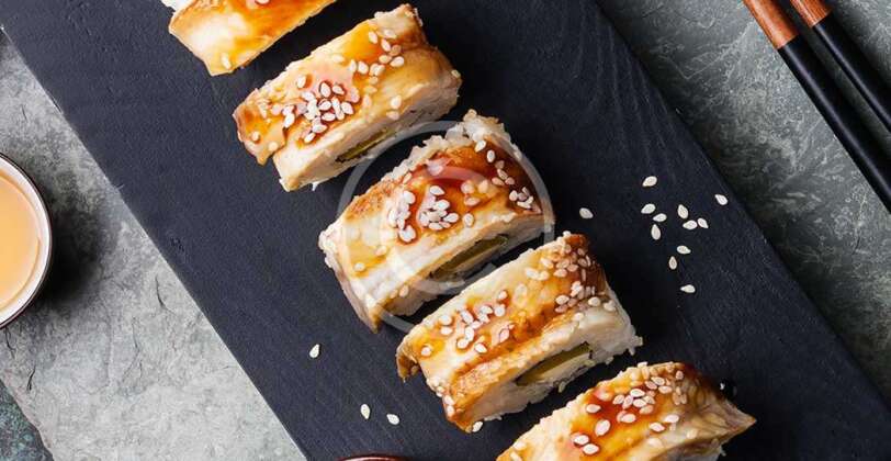 Dragon Roll: Shrimp Tempura with Eel